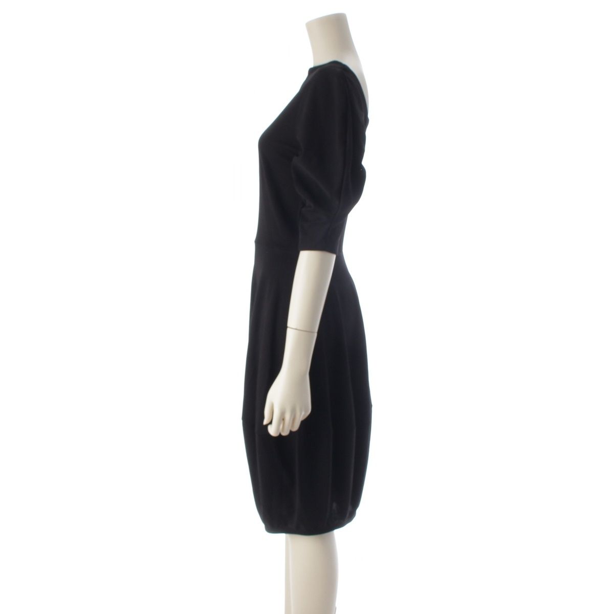 Prada Rayon Nylon Short Sleeve Dress Black — view 3