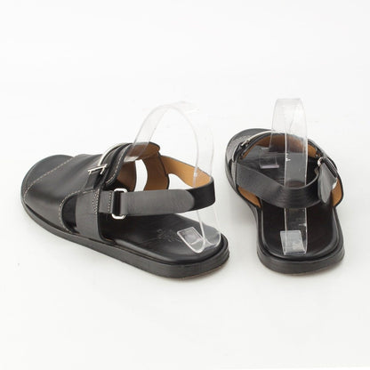Hermes Leather H Strap Sandals Black — view 4