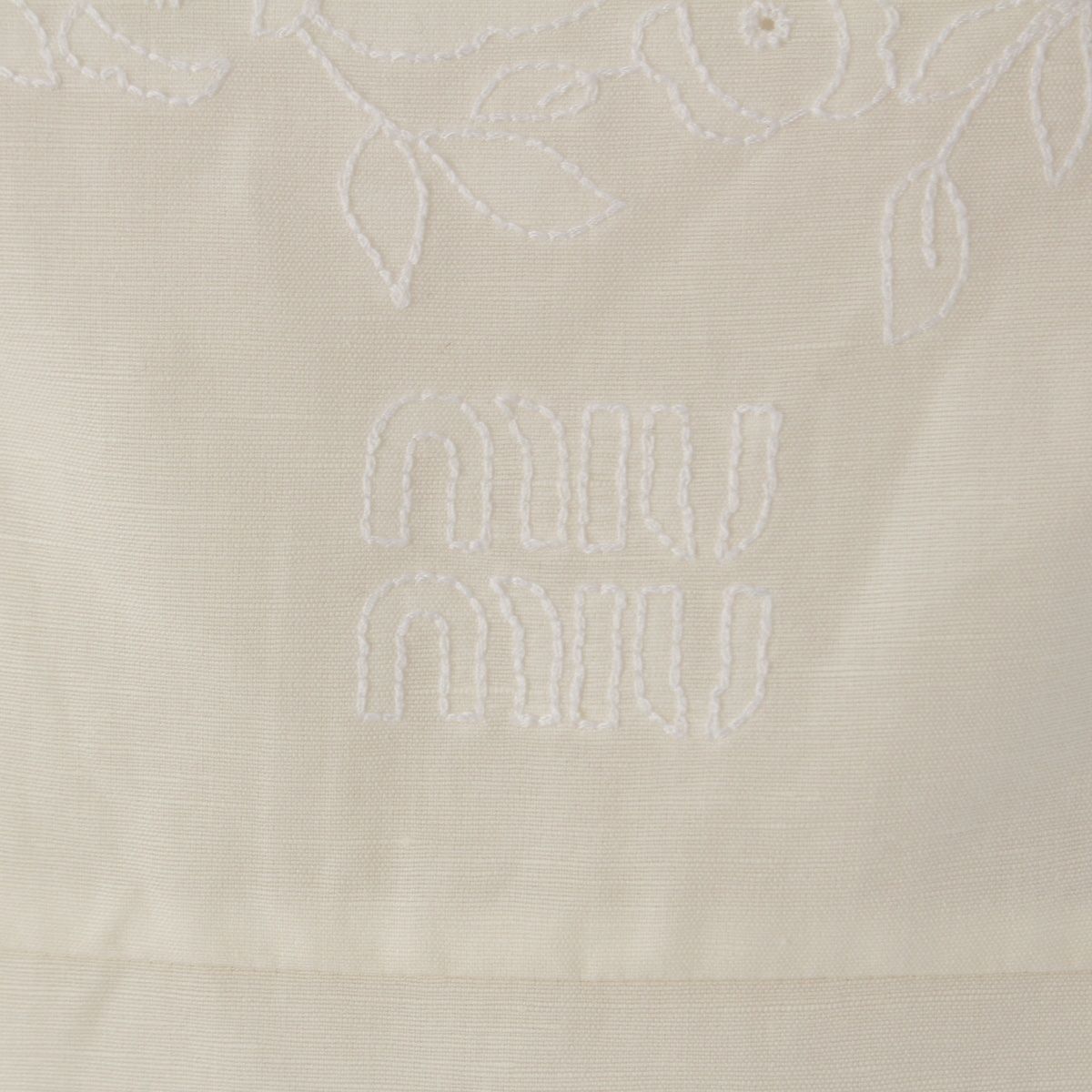 Miu Miu Linen Blend Mini Camisole Tunic Dress Off White 40 — view 8