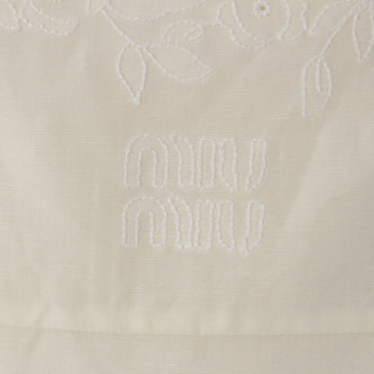 Miu Miu Linen Blend Mini Camisole Tunic Dress Off White 40 — view 8