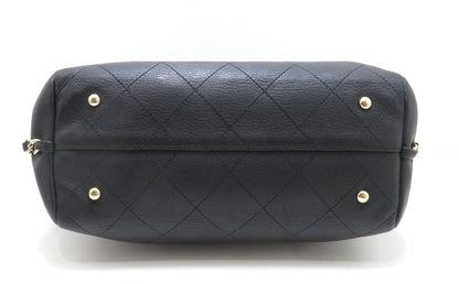 Chanel CC Logo Quilted 2-Way Tote Bag Calfskin Black — view 4