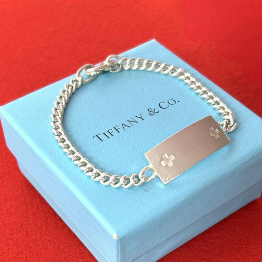 Tiffany & Co Medical ID Plate Bracelet 925 Sterling Silver