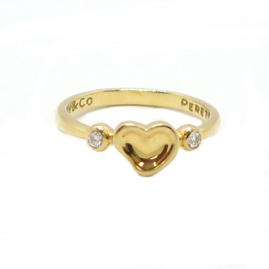 Tiffany & Co Elsa Peretti Full Heart Diamond 18k Yellow Gold Anniversary