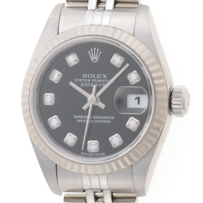 Rolex Datejust SS 18k White Gold Black Automatic