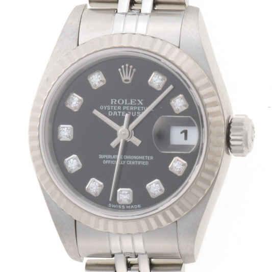 Rolex Datejust SS 18k White Gold Black Automatic