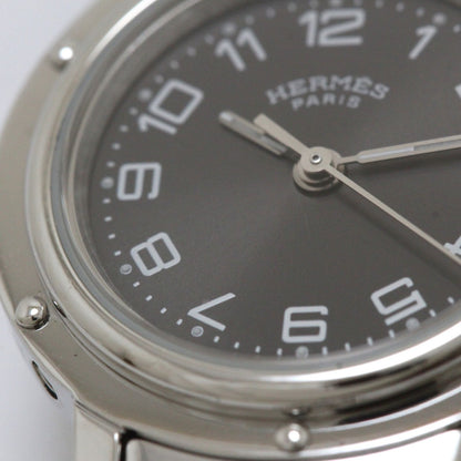 Hermes Clipper Watch SS Stainless Steel Gray Arabic Dial Quartz — view 7