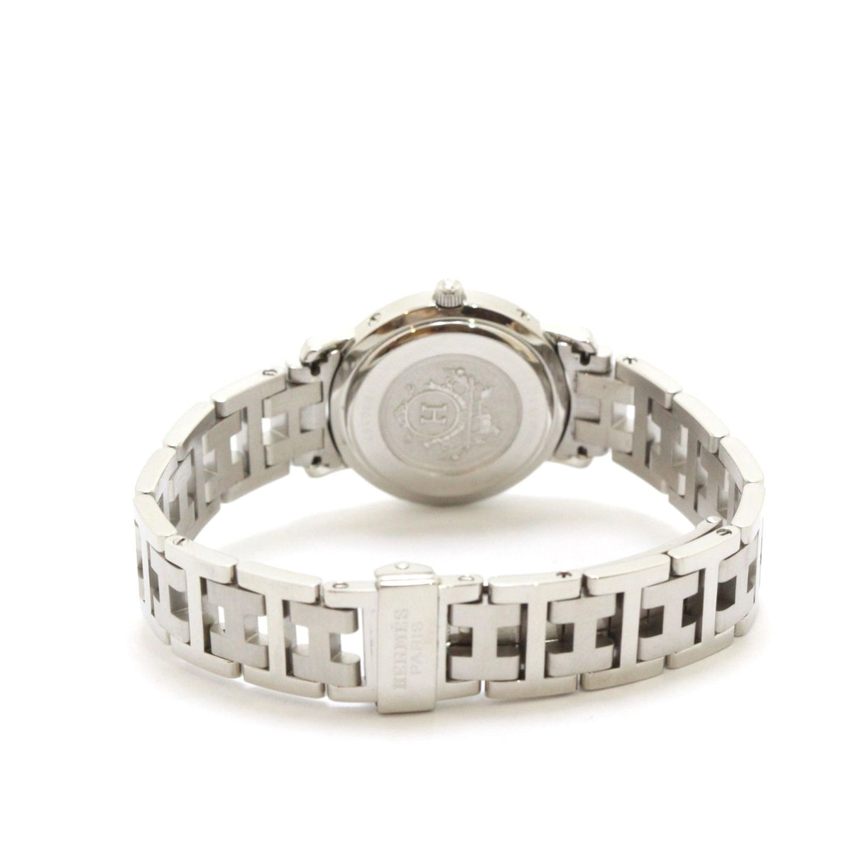 Hermes Clipper Watch SS Stainless Steel Gray Arabic Dial Quartz — view 3