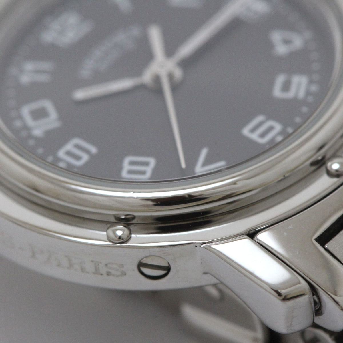 Hermes Clipper Watch SS Stainless Steel Gray Arabic Dial Quartz — view 8
