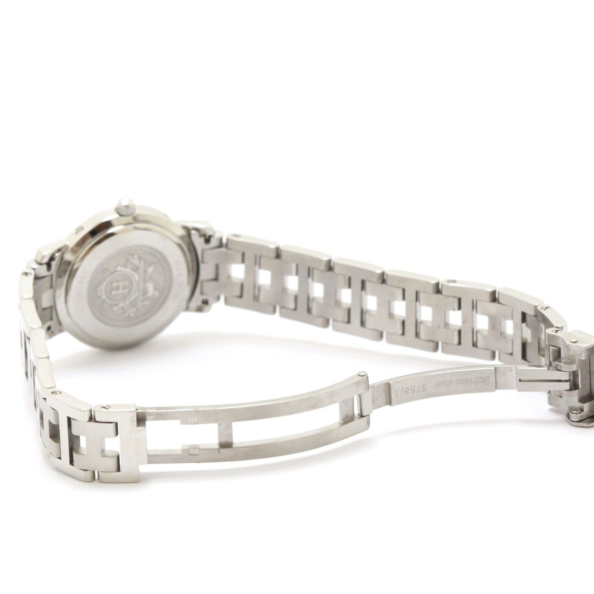 Hermes Clipper Watch SS Stainless Steel White Arabdial Quartz — view 4