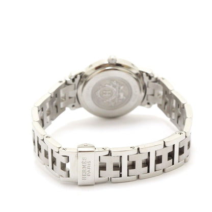 Hermes Clipper Watch SS Stainless Steel White Arabdial Quartz — view 3