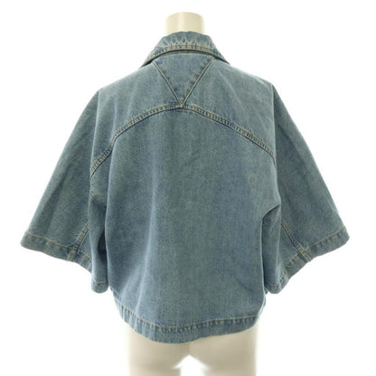 Bottega Veneta Denim Shirt Tailored Jacket Three Quarter Sleeve Indigo 34 — view 2