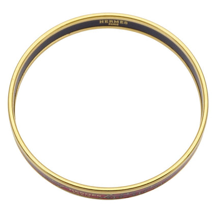 Hermes Bangle Enamel PM Metal Gold Red Cloisonne Bracelet — view 3