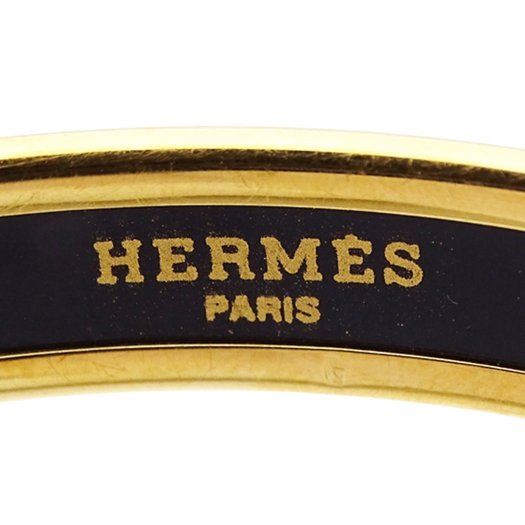 Hermes Bangle Enamel PM Metal Gold Red Cloisonne Bracelet — view 5