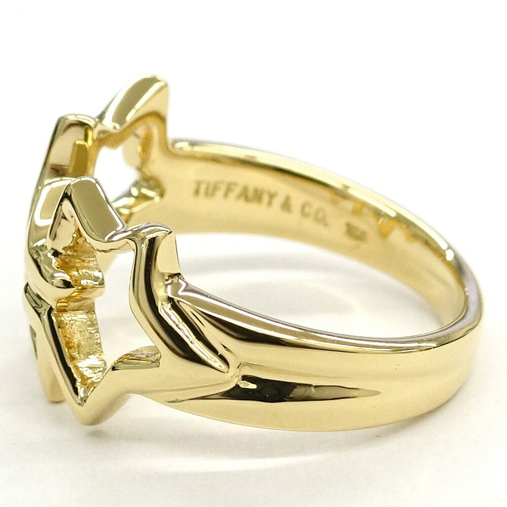 Tiffany & Co Triple Sterling Ring Star GD Gold — view 2