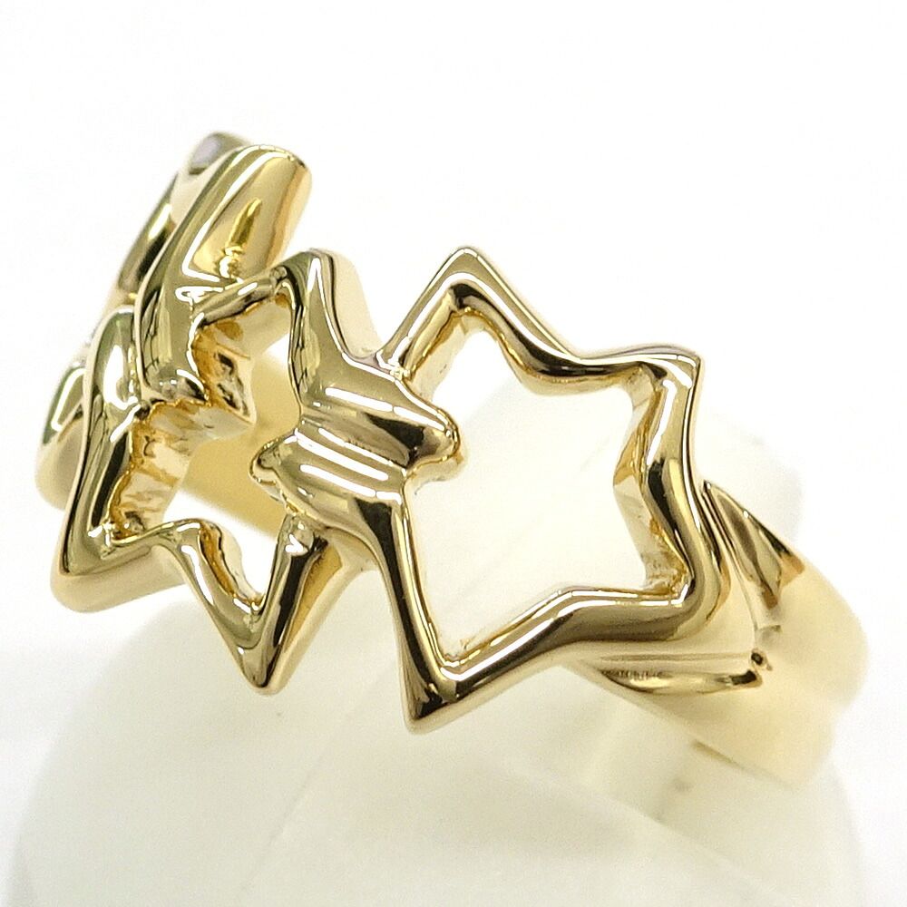 Tiffany & Co Triple Sterling Ring Star GD Gold — view 5
