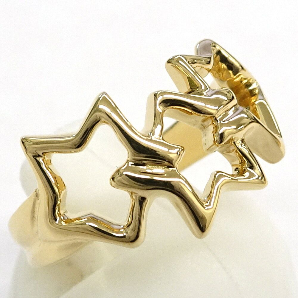 Tiffany & Co Triple Sterling Ring Star GD Gold — view 6