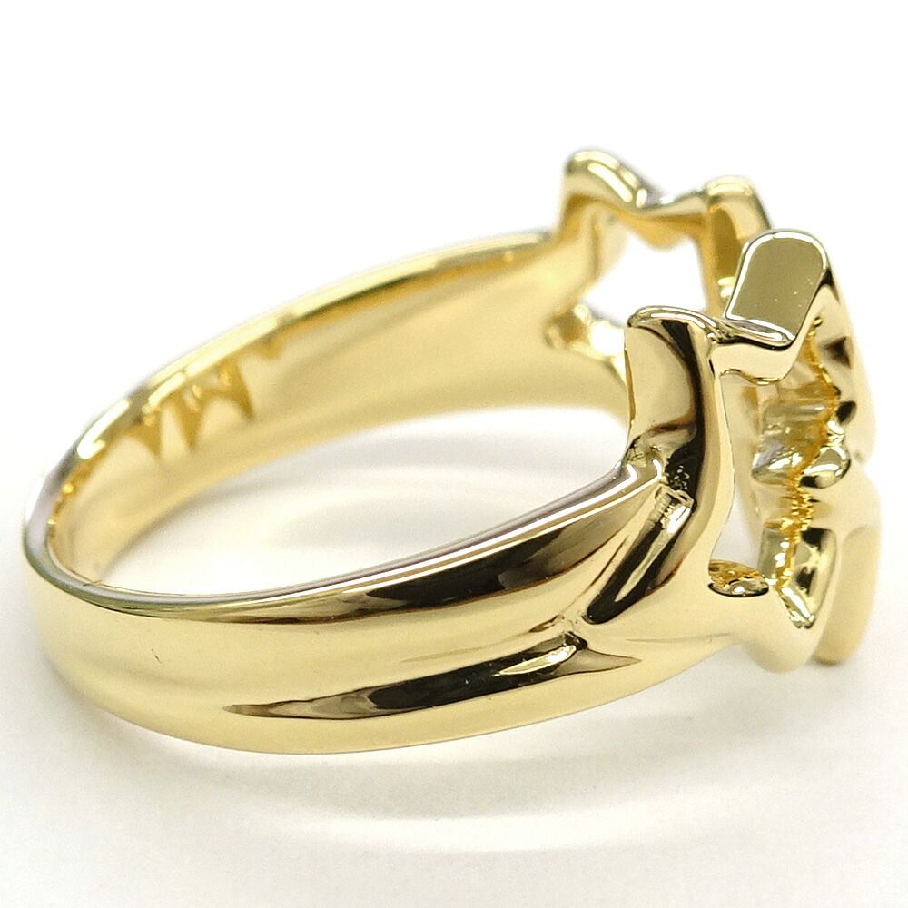 Tiffany & Co Triple Sterling Ring Star GD Gold — view 4
