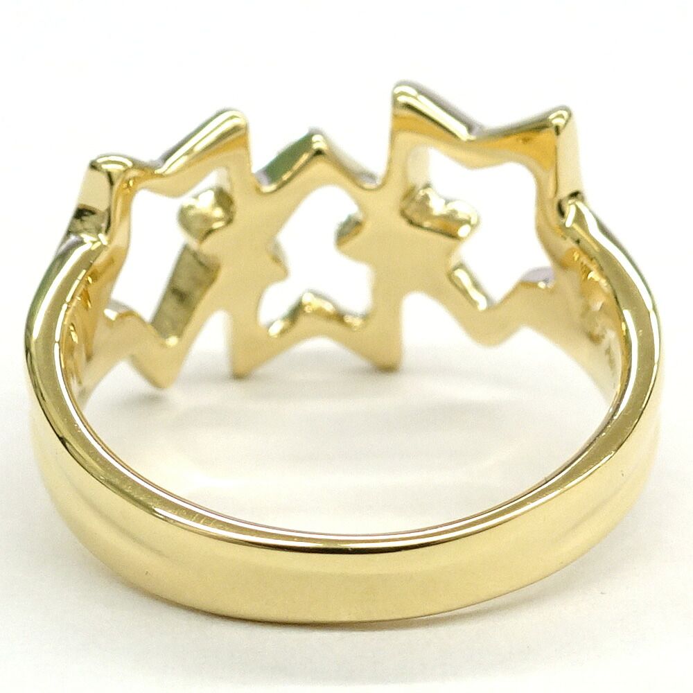 Tiffany & Co Triple Sterling Ring Star GD Gold — view 3