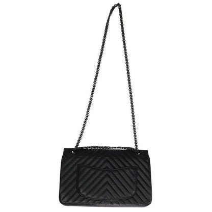 Chanel 2.55 Chevron Thor Black 23 Aged Calfskin Double Flap Chain Shoulder Bag — view 2