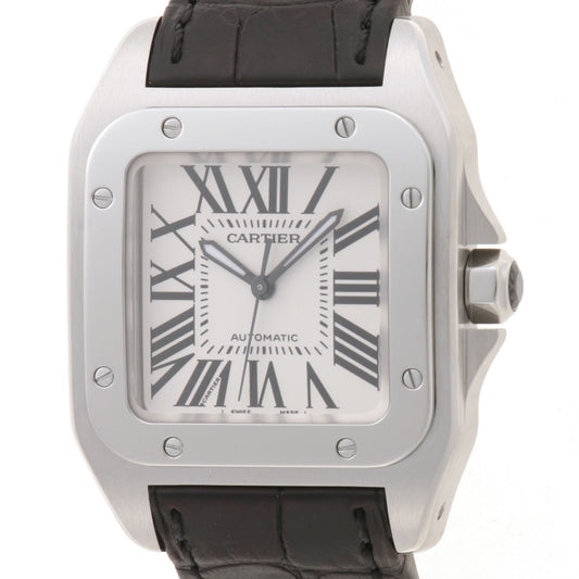 Cartier Santos 100 Watch Stainless Steel White Automatic