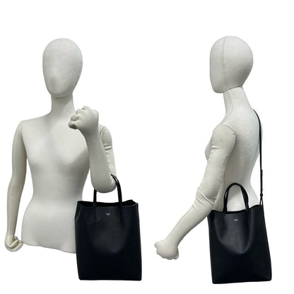 Celine Vertical Cabas Small Logo Leather 2-Way Shoulder Bag Black — view 2