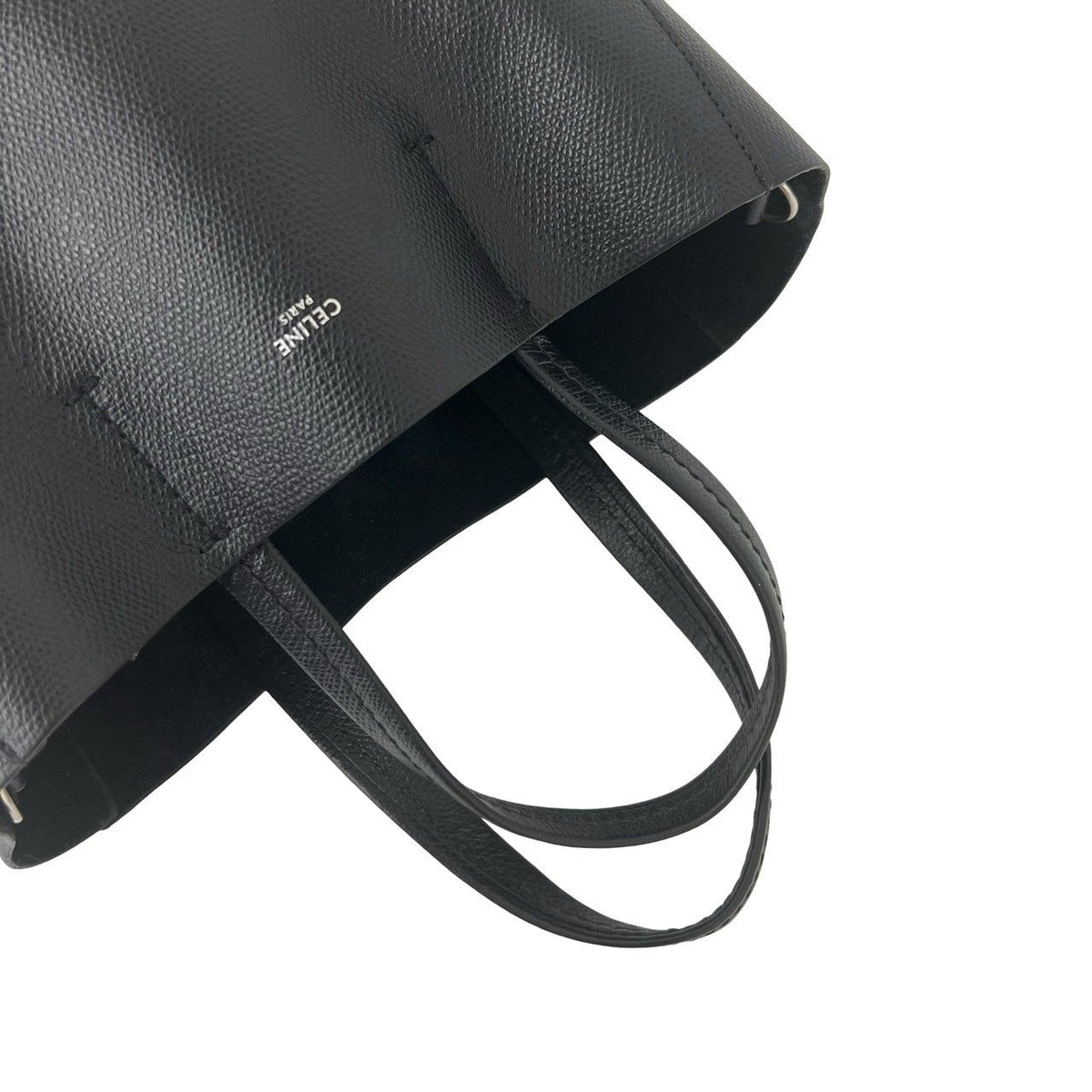 Celine Vertical Cabas Small Logo Leather 2-Way Shoulder Bag Black — view 4
