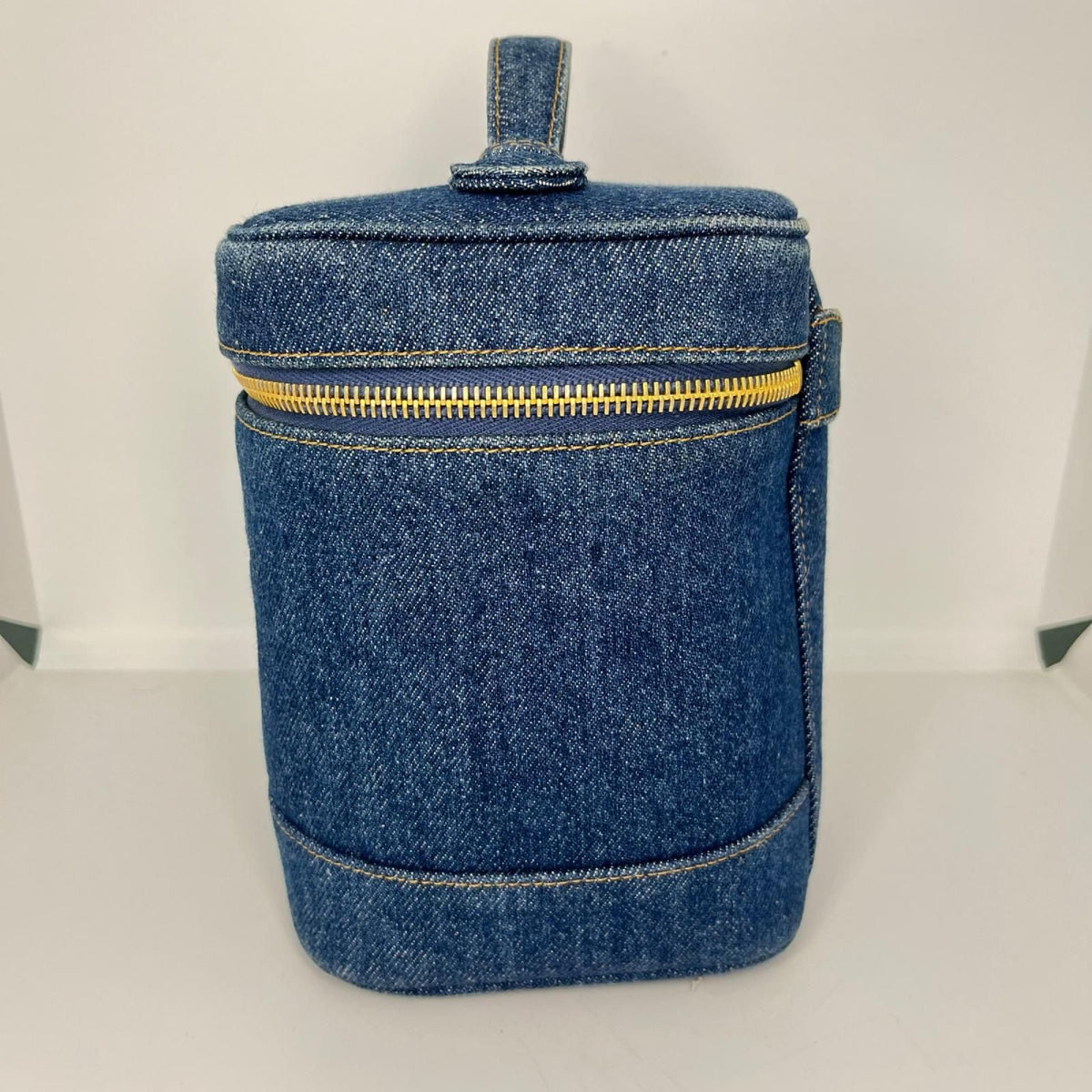 Chanel CC Logo Vanity Denim Handbag Indigo — view 2