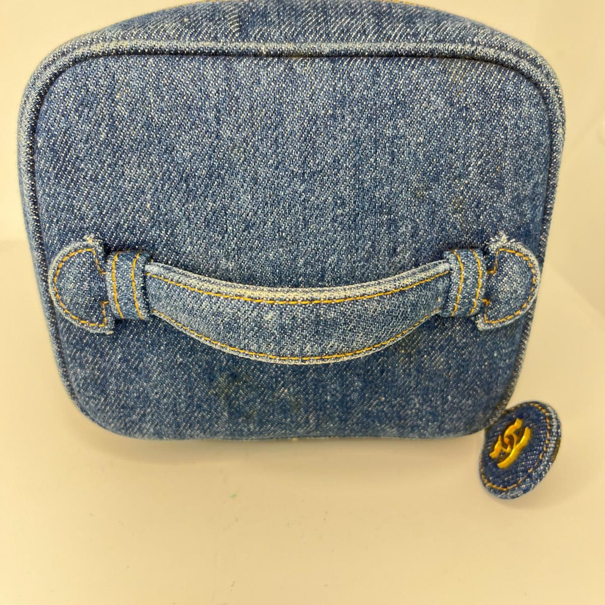 Chanel CC Logo Vanity Denim Handbag Indigo — view 6