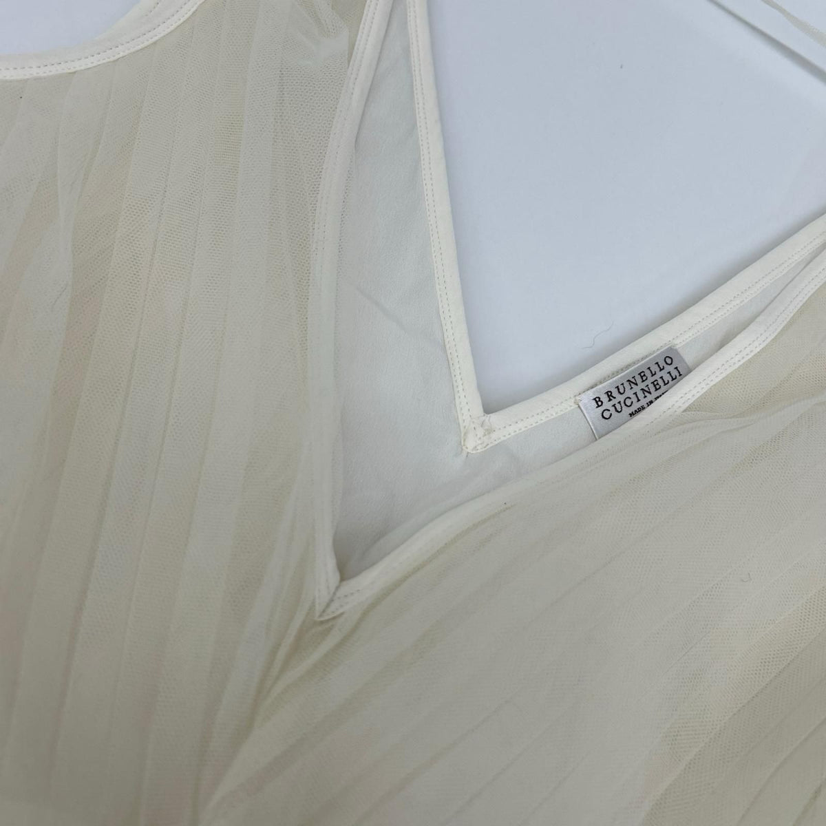 Brunello Cucinelli White Tulle Dress Top XS — view 8