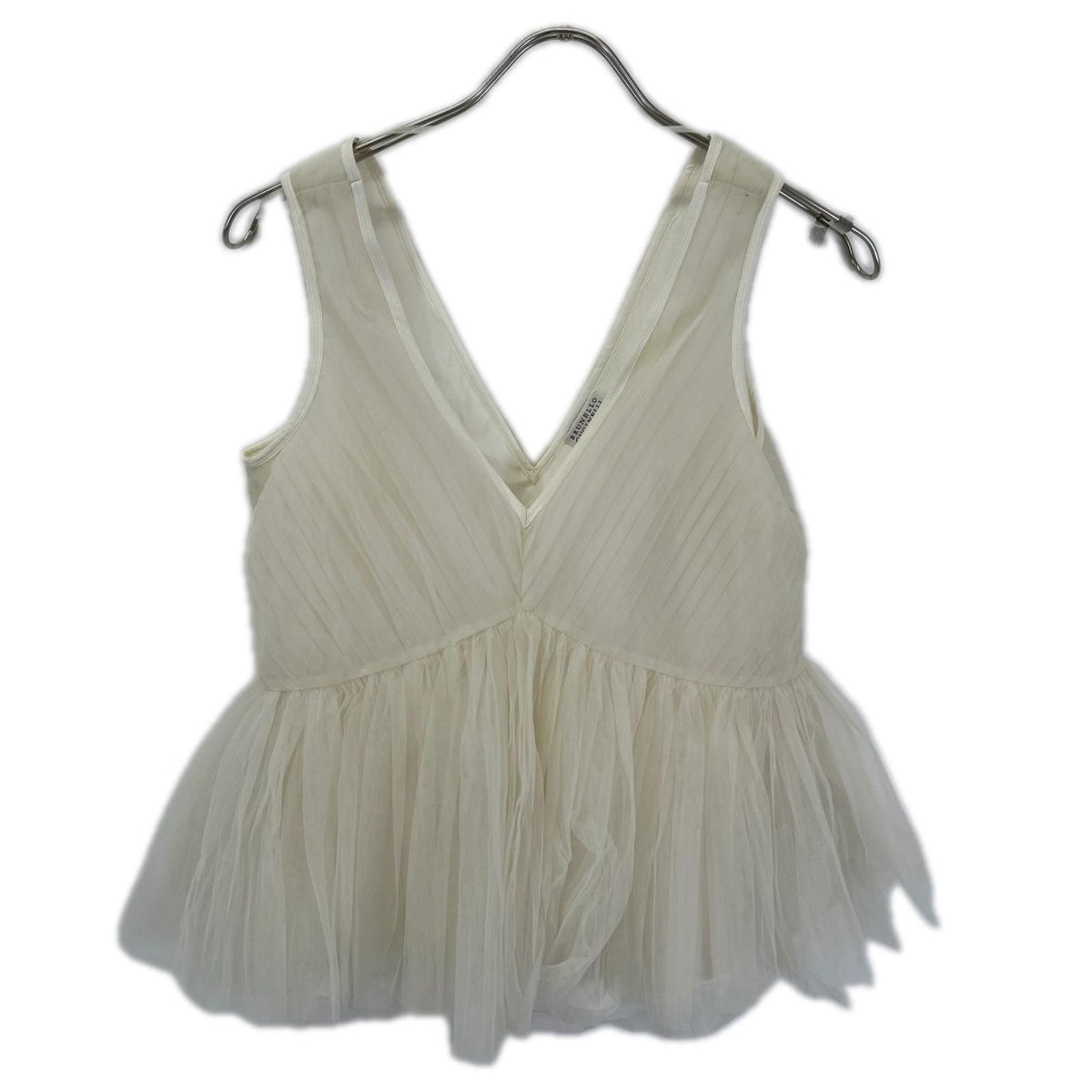 Brunello Cucinelli White Tulle Dress Top XS