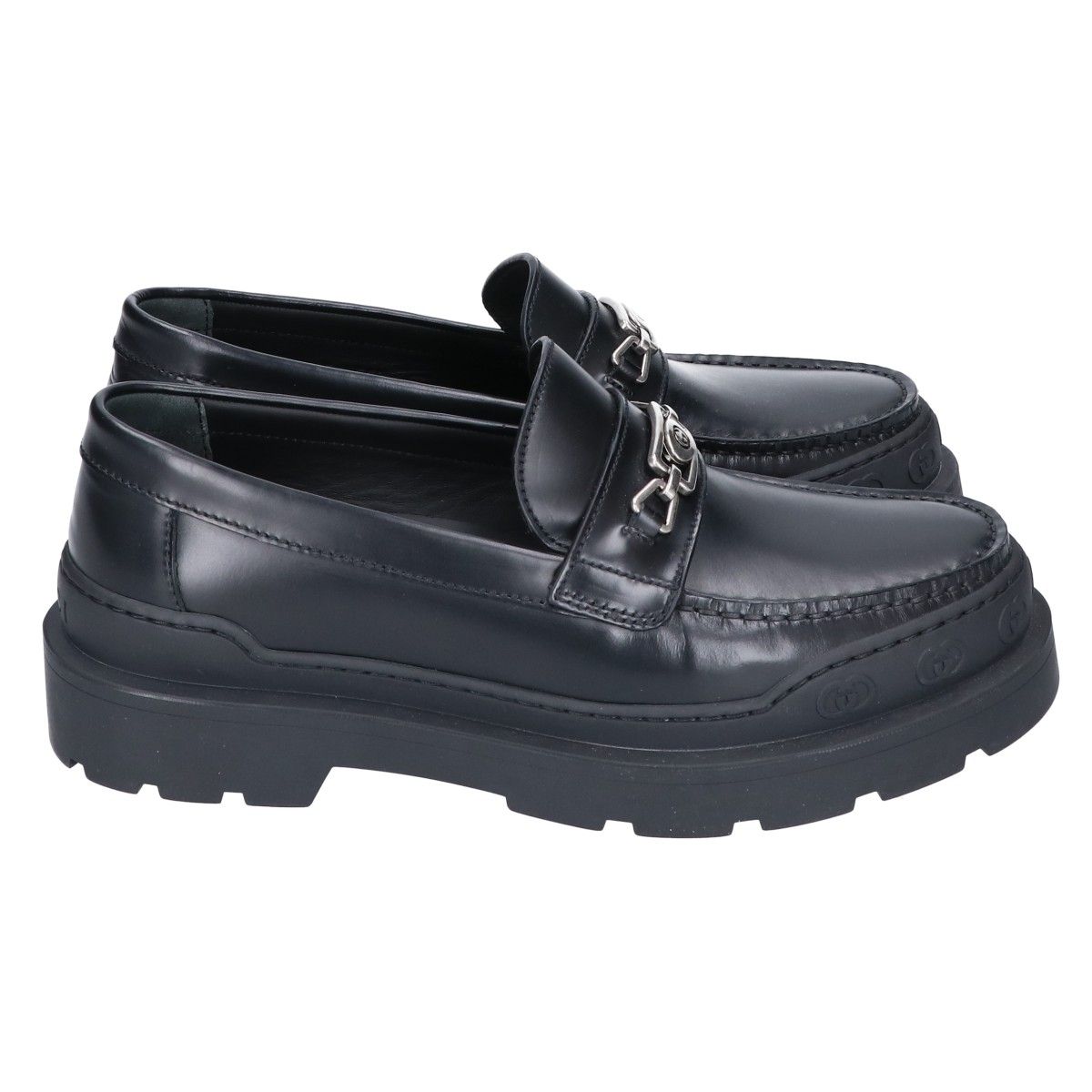 Gucci Black Leather Shirring Loafers 6.5 — view 4