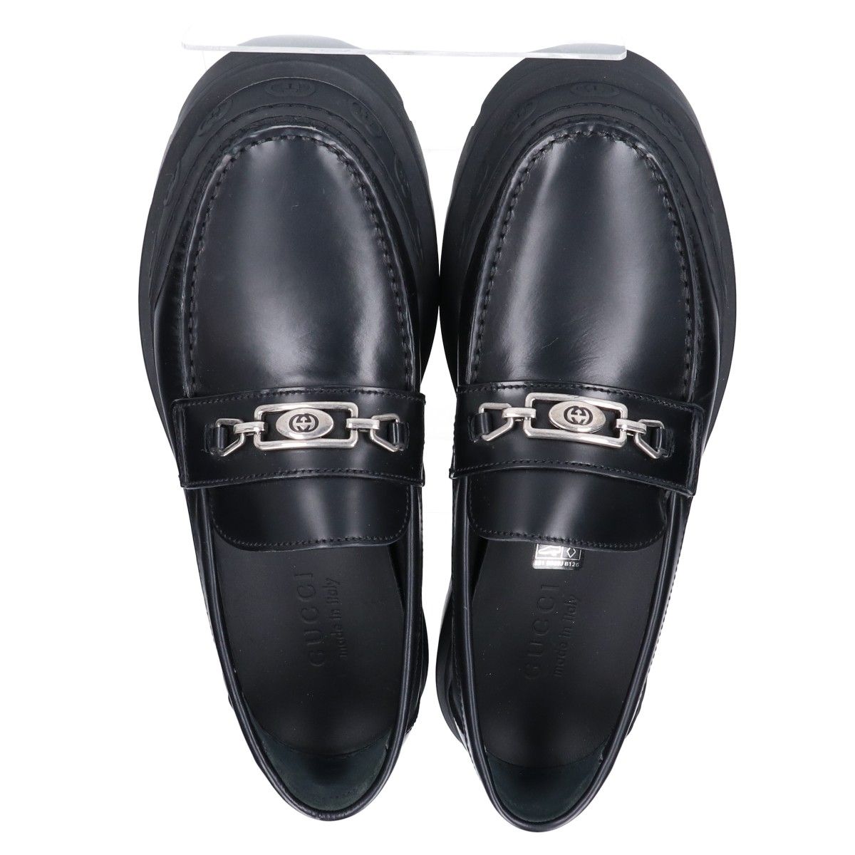 Gucci Black Leather Shirring Loafers 6.5 — view 5