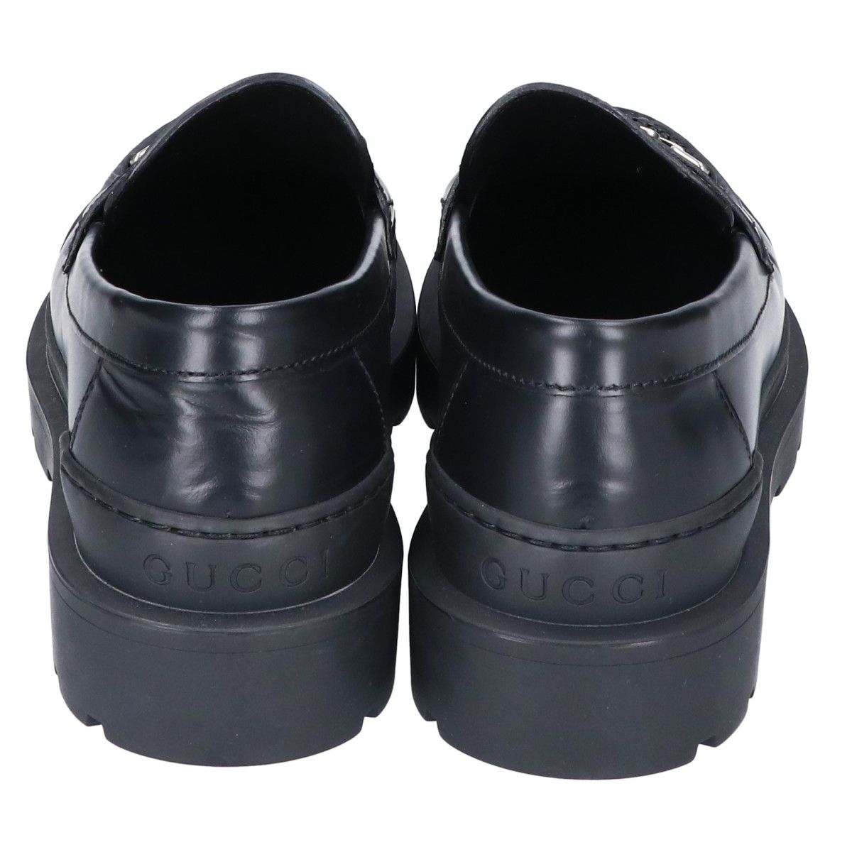 Gucci Black Leather Shirring Loafers 6.5 — view 3