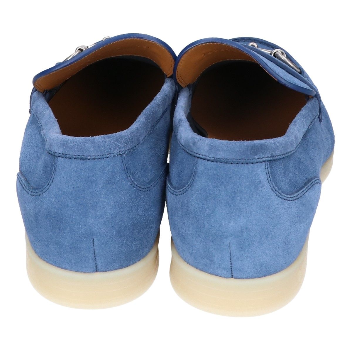 Gucci Blue Suede Horsebit Loafers — view 3