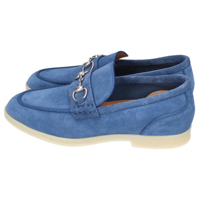 Gucci Blue Suede Horsebit Loafers — view 2