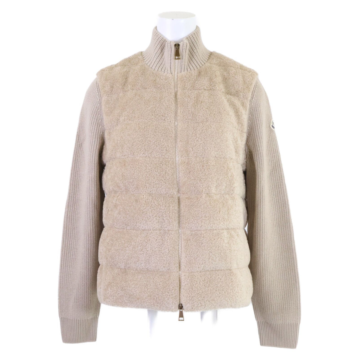 Moncler 25 Padded Teddy & Wool Zip Up Cardigan Down