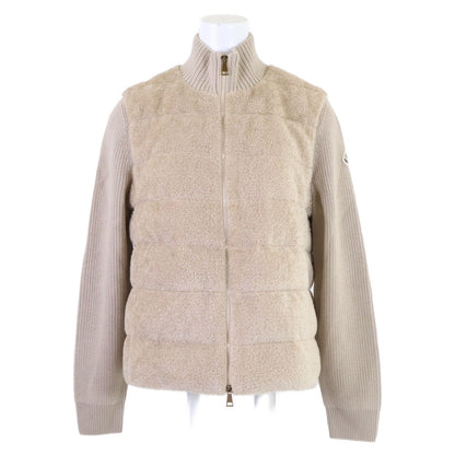 Moncler 25 Padded Teddy & Wool Zip Up Cardigan Down