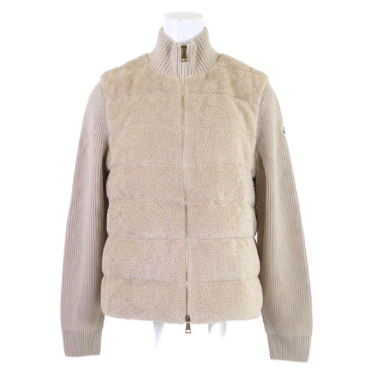 Moncler 25 Padded Teddy & Wool Zip Up Cardigan Down