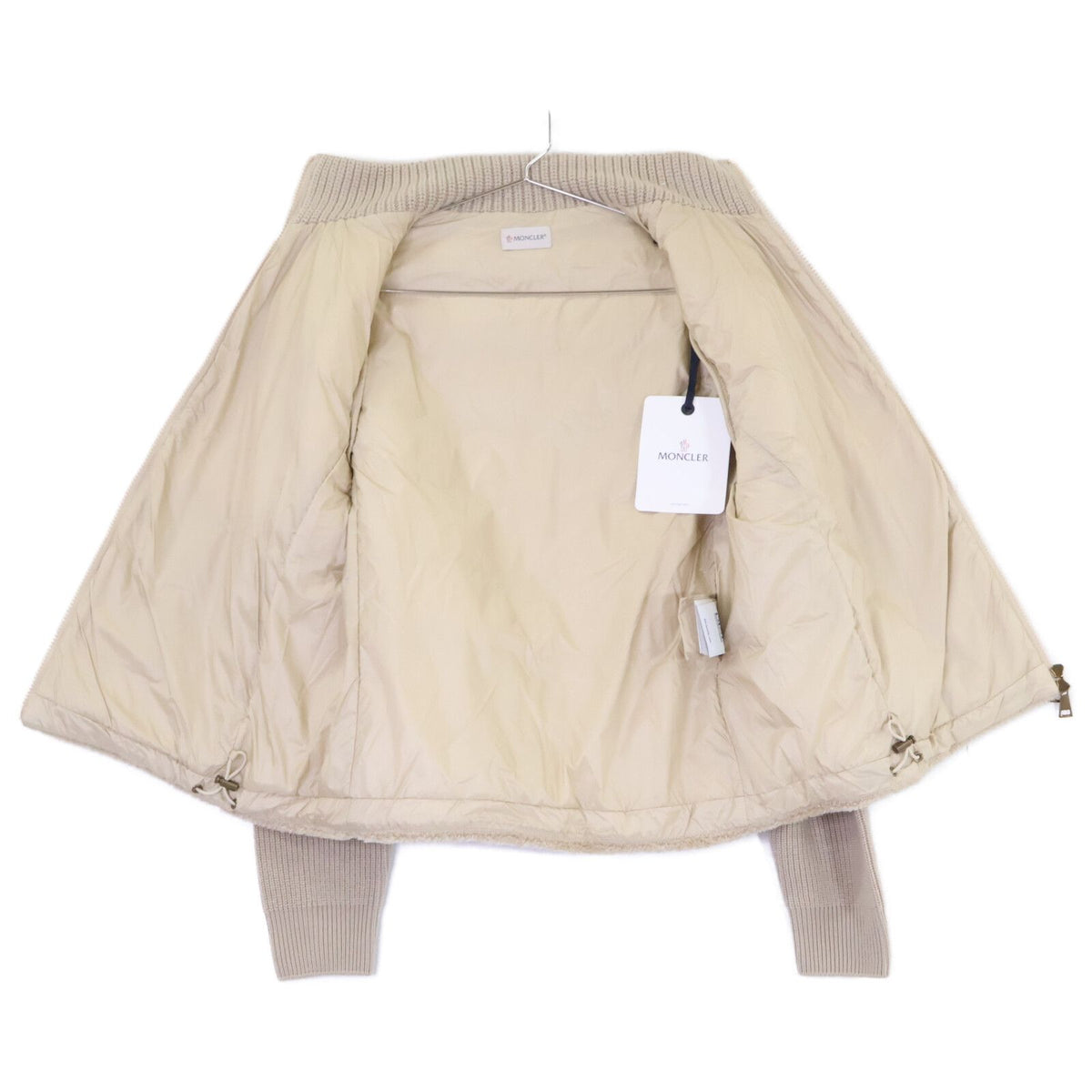 Moncler 25 Padded Teddy & Wool Zip Up Cardigan Down — view 4