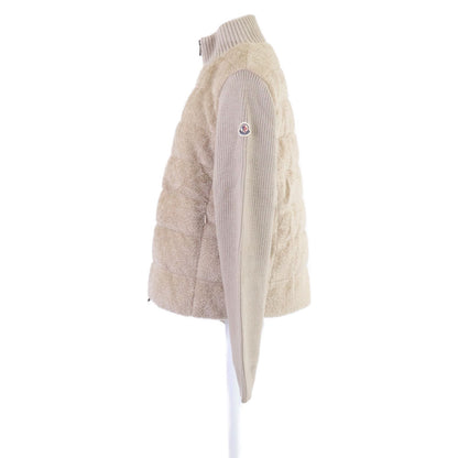 Moncler 25 Padded Teddy & Wool Zip Up Cardigan Down — view 3