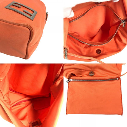 Fendi Shoulder Bag FF Logo Nylon Canvas Orange — view 8