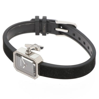 Chanel Premiere Luckystar Watch Stainless Steel Rubber Diamond Bezel Black — view 3