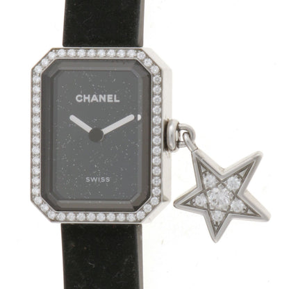 Chanel Premiere Luckystar Watch Stainless Steel Rubber Diamond Bezel Black