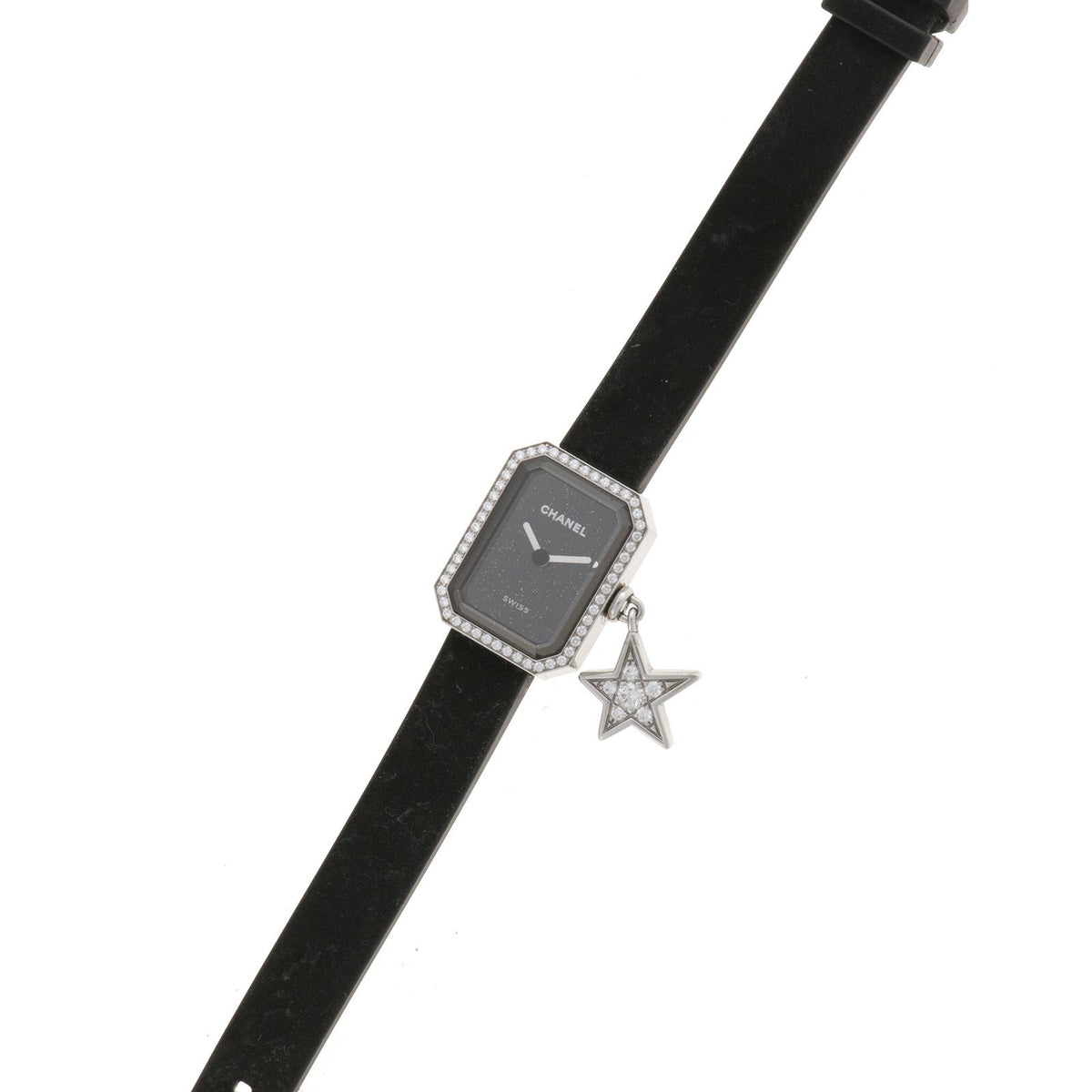 Chanel Premiere Luckystar Watch Stainless Steel Rubber Diamond Bezel Black — view 2