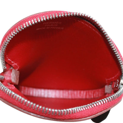 Hermes Tutti Frutti Coin Purse Box Calf Red Wallet Silver — view 7