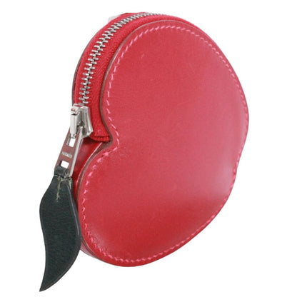 Hermes Tutti Frutti Coin Purse Box Calf Red Wallet Silver — view 2