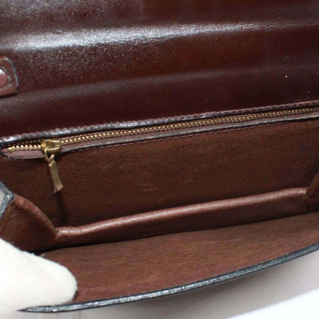 Fendi Zucca Vintage Leather Canvas Brown Shoulder Bag Gold — view 7