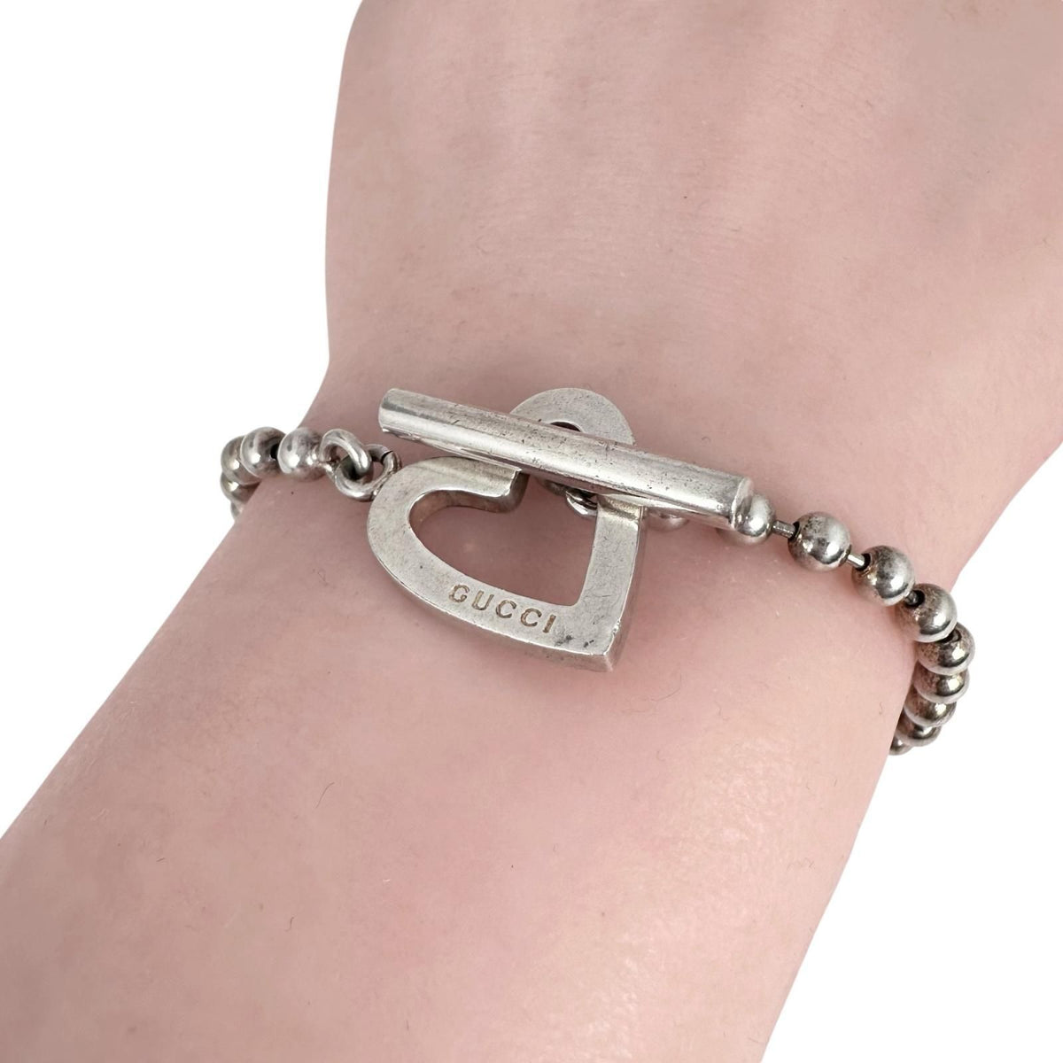 Gucci Ballchain Heart Silver Bracelet — view 6