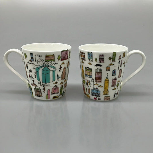 Tiffany & Co Tableware Avenue White Blue Multi Mug 2 Points