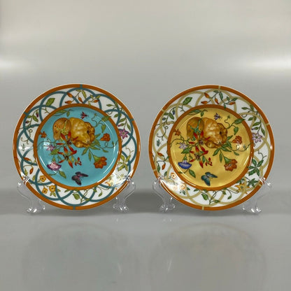 Hermes Plate Siesta White Multi Dessert